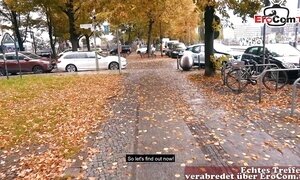 German ugyl housewife picked up from younger guy on street for meet and fuck